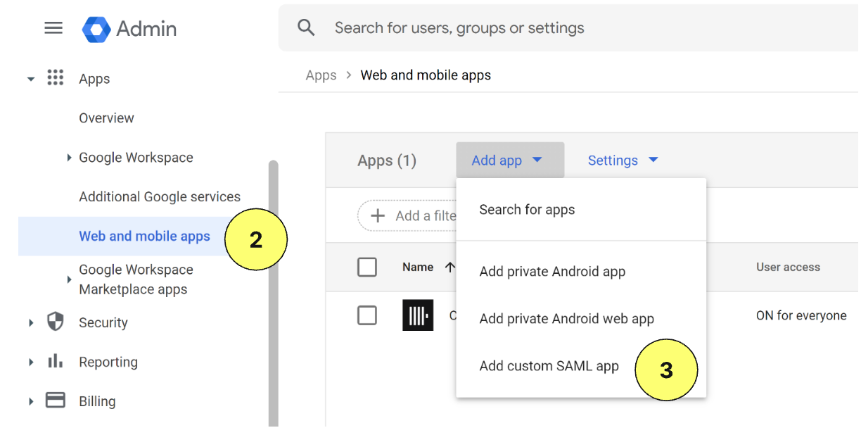 Google SAML App - Zoomed